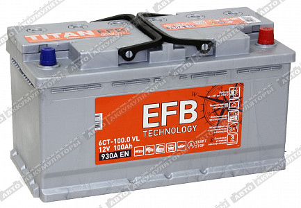Легковой аккумулятор EFB 6СТ-100.0 VL - фото