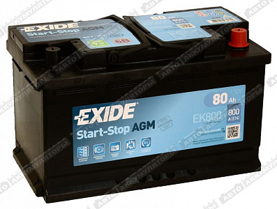 Легковой аккумулятор Start-Stop AGM EK800 - фото